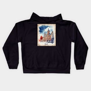 Lille France Vintage Travel Poster Tourism Kids Hoodie